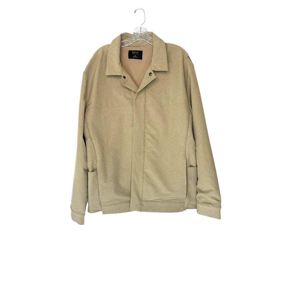 BYLT Men's Beige Sand Casual‎ Performance Snap Button District Jacket Size XL